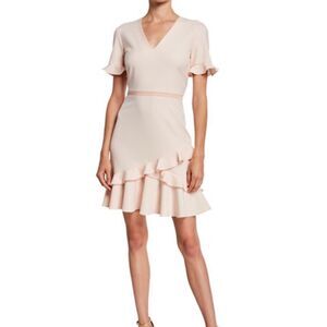 Shoshanna Belleme V-Neck Short-Sleeve Ruffle Dress size 2